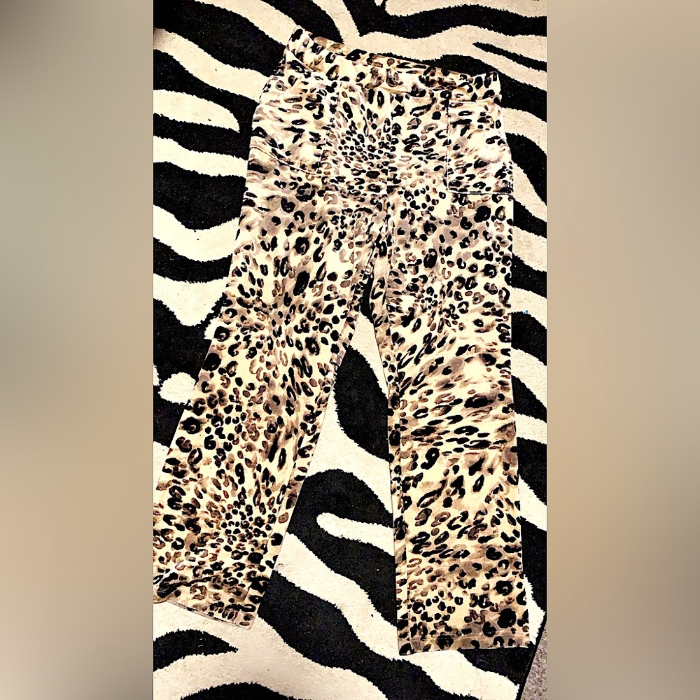 Juicy couture leopard velour track pants